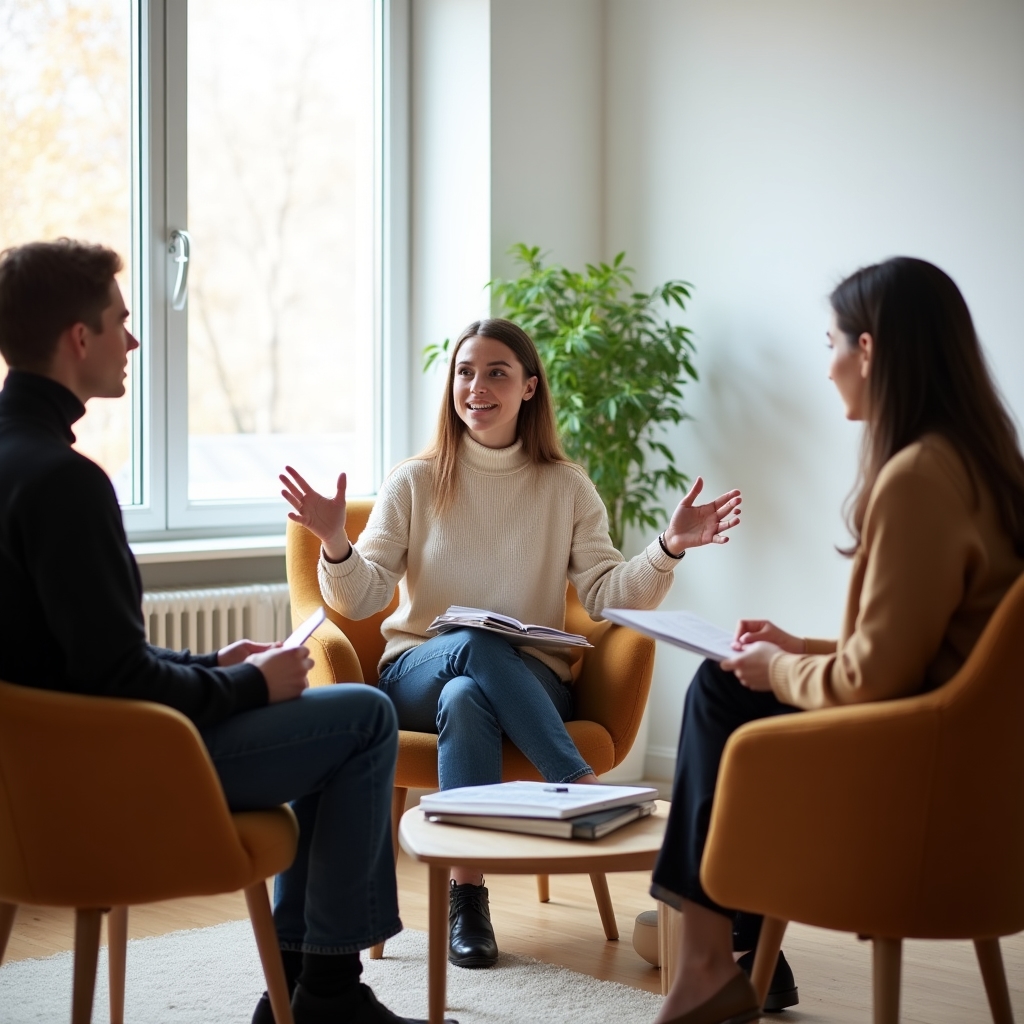 Uczestnicy programu podczas cotygodniowego spotkania mentoringowego